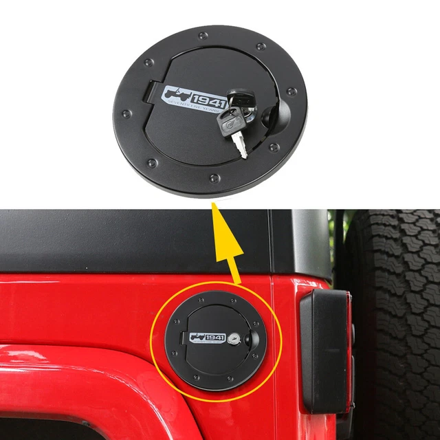 Fuel Filler Door Cover Gas Cap Exterior Accessories For Jeep Wrangler JK 2007-18