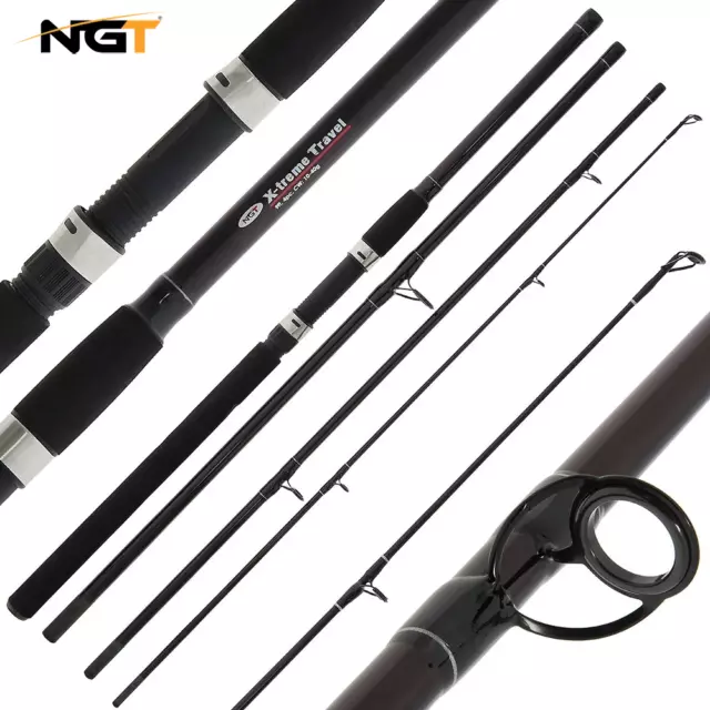 NGT Xtreme 9ft 4 Pc Travel Fishing Rod Carp Coarse Sea Spinning Rod 10-40g Cast