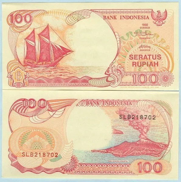 Indonesia 1999 100 Rupiah Banknote " Boat " P127g UNC - BN555 NTO8*10