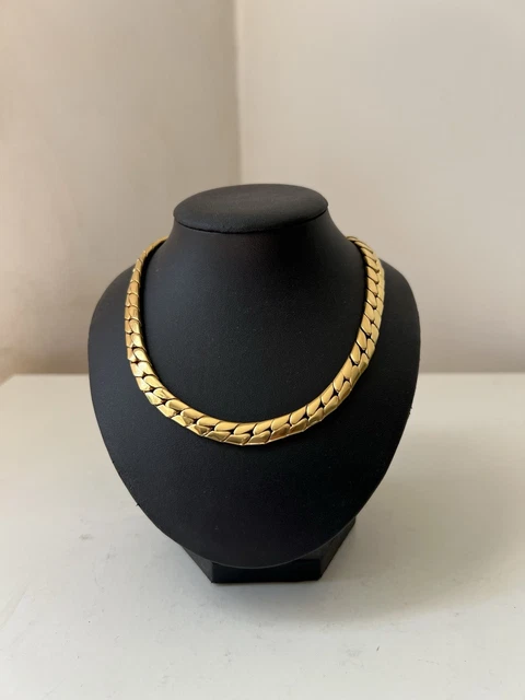 Collier Maille Anglaise Diamantée 45 Cm X 4 Mm - Plaqué Or 18 Carats, Marque Bijouxia, Neuf Avec étiquettes