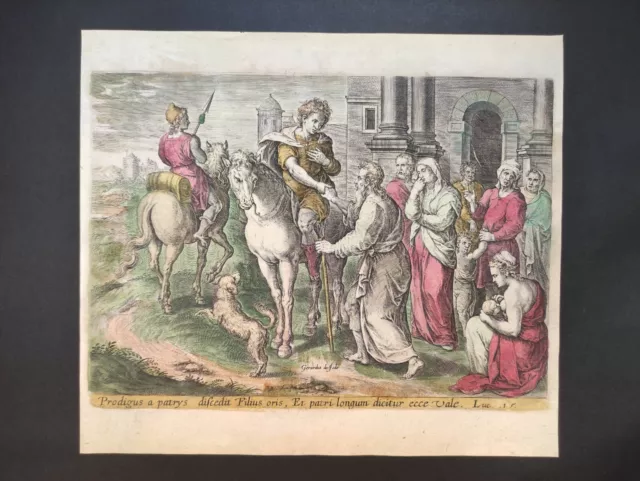 Prodigal son says goodbye to his father, van den Broeck, Collaert, Stampa 1585