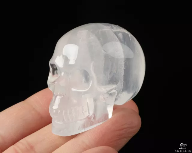 2.0" Milky Quartz Hand Carved Crystal Skull, Realistic, Crystal Healing