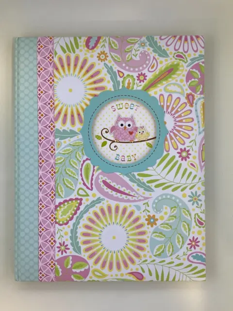 NEW C.R. Gibson Sweet Baby Memory Book Happi by Dena with Pink Owl First 5 Years