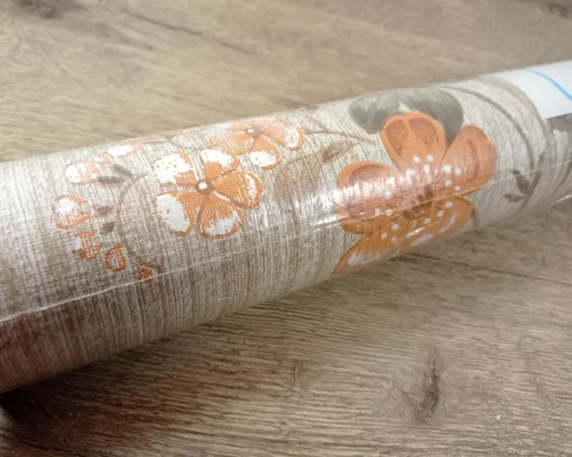 Rouleaux Papier Peint fleur orange ancien tapisserie vintage Roll wallpaper neuf