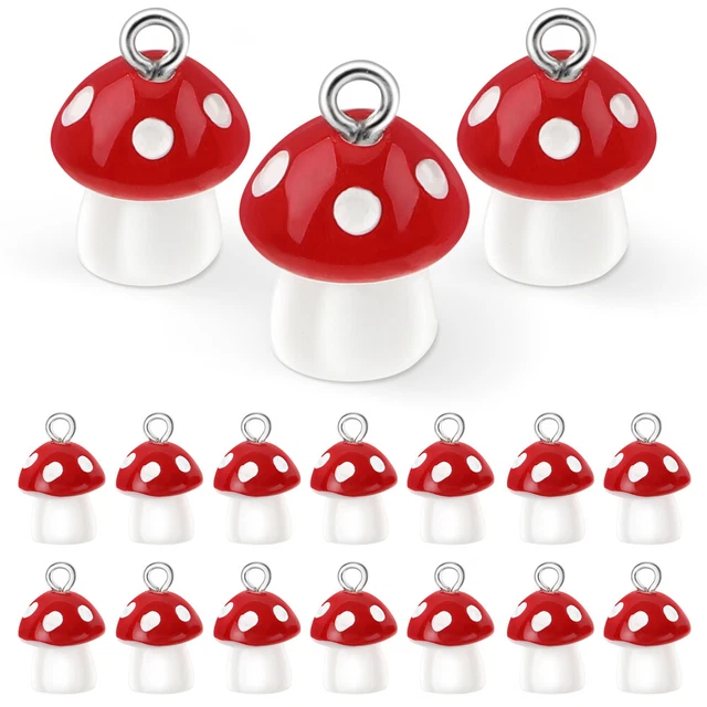 Charm Stoppers Bracelets Mushroom Pendants Jewelry Making Mini