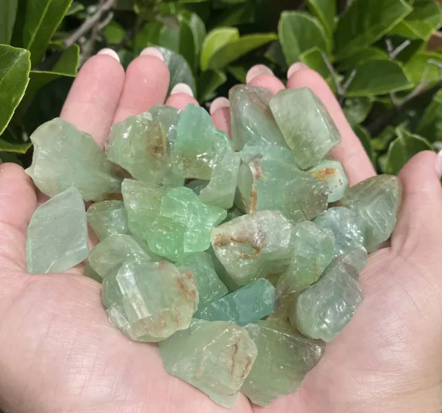 "EMERALD GREEN CALCITE CRYSTALS" - Genuine Rough Gems - 500 Grams Bulk Lot