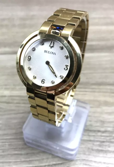 Bulova Damenuhr Rubaiyat Quartz • Vergoldete Uhr • 97P125