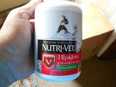 Nutri Vet Extra Strength Hip & Joint Chewable for Dogs 75 Chewable Tabs Exp.2/24