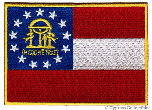 GEORGIA STATE FLAG PATCH EMBLEM GA embroidered iron-on BANNER TRAVEL SOUVENIR