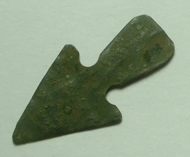 Rare genuine ancient bronze Greek Bilobate tanged arrowhead  3 Cent BC intact