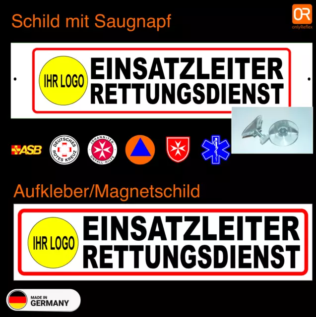 Einsatzleiter Rettungsdienst mit Logo Aufkleber/Schild