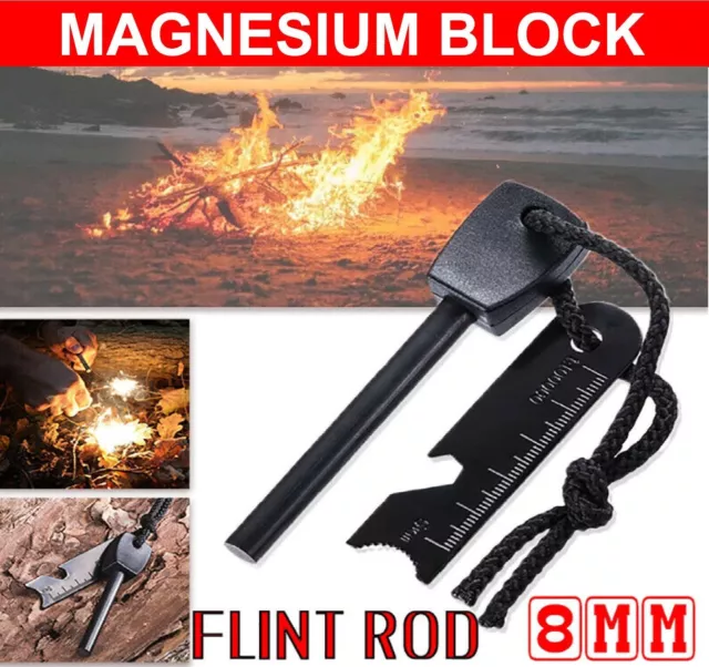 Magnesium Flint Rod Stone Fire Starter Lighter Emergency Survival Camping Hiking