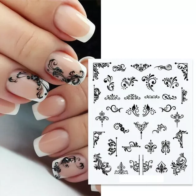 Nail Art Water Decals Stickers Transfers Tribal Swirls Floral Flowers Lace (x41)