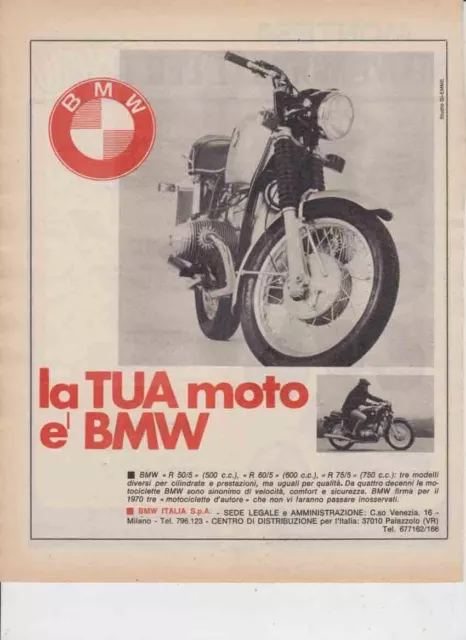 advertising Pubblicità -MOTO BMW  1970-MAXIMOTO MOTOSPORT  EPOCA MOTO VINTAGE