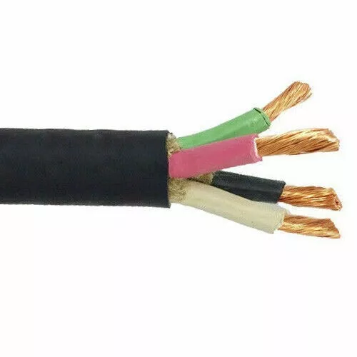 PER FOOT 12/4 SJOOW Portable Cord Black Cable 300V USA Flexible Wire