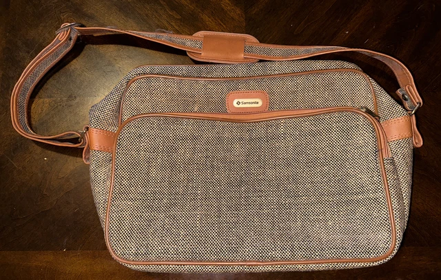 Samsonite Tweed Carry On Travel Bag Special Collection Weekender Overnight Brown