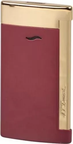 S.T. DUPONT SLIM 7 RED LACQUER/ GOLD LIGHTER / 027707 ** NEW in BOX **