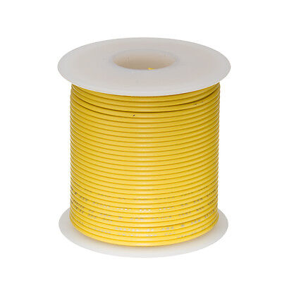 16 AWG Gauge Solid Hook Up Wire Yellow 25 ft 0.0508" UL1007 300 Volts