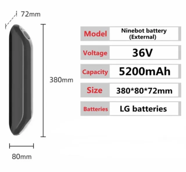 Ninebot by Segway Batteria supplementare per monopattini elettrici ES1 ES2 E22E