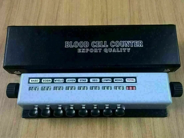 BEST New Blood Cell Counter 8 Key With Protective Case Lab Equipment