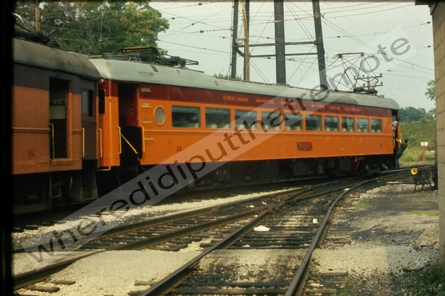 Orig. Slide Chicago S. Shore & S. Bend CSS 26 SSCC Interurban Michigan City 1973