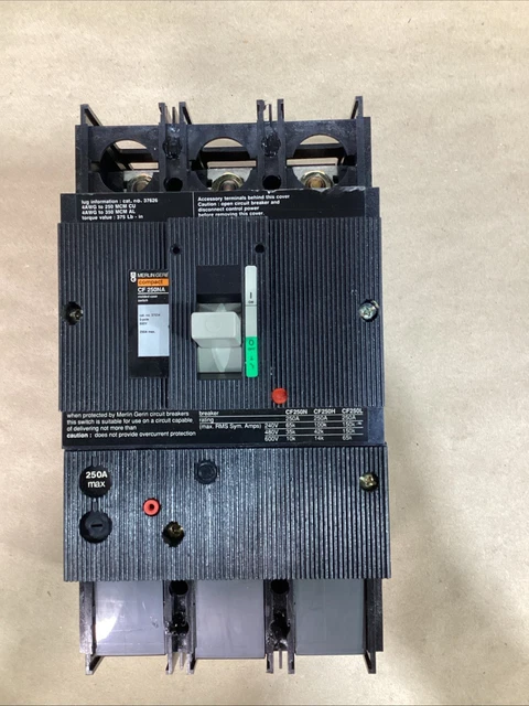 Merlin Gerin Compact CF 250NA #37402 250A 3P 480V Molded Case Switch Used Merlin Gerin Compact CF 250NA #37402 250A 3P 480V Molded Case Switch Used
