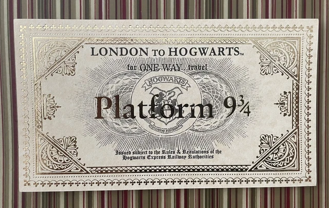HARRY POTTER HOGWARTS EXPRESS PLATFORM 9 3/4 TRAIN TICKET US Seller ...