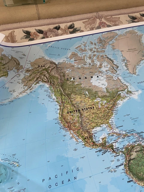 GIANT WORLD PHYSICAL Map Laminated - Mega-Map Of The World - 196cm X ...