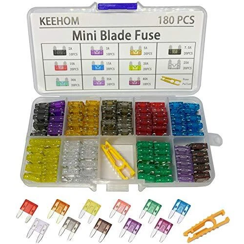 180 Pcs Mini fusible de Voiture, KEEHOM 11 Spécifications Fusibles Automobile +