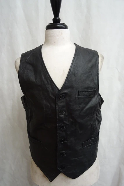 Gilet biker vintage in pelle camice biker 40