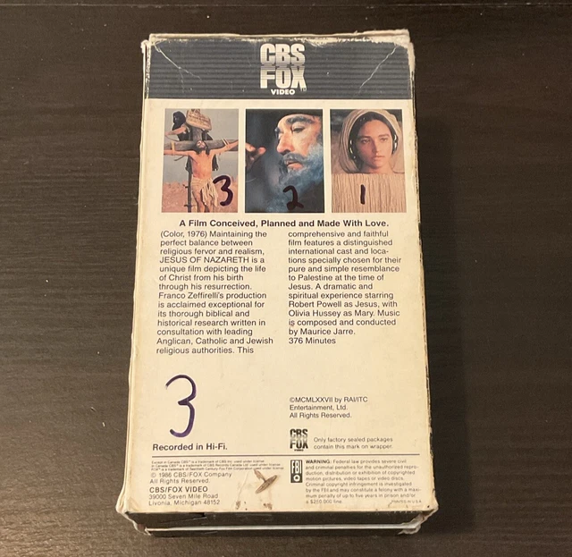 JESUS OF NAZARETH Box Set 1986 Cbs Fox Vhs 6.89 PicClick CA