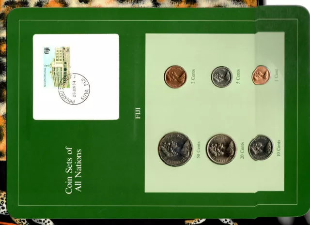 Coin Sets of All Nations Fiji UNC 1, 2, 5, 10, 50 Cents 1982 20 cents 1981