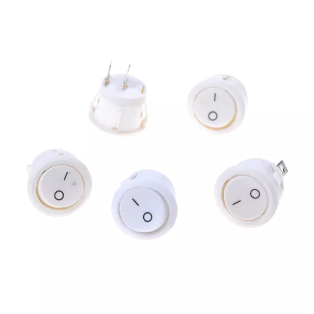 5 X Car 12V ON/OFF Round Rocker Boat Toggle Switch Push Button White .AUJ*qi#7H