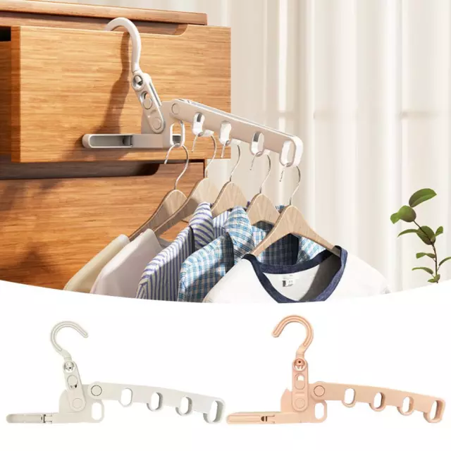 Folding 5-hole Clothes Drying Rack 360° Rotary Hook Portable Hanger✨h W5C7