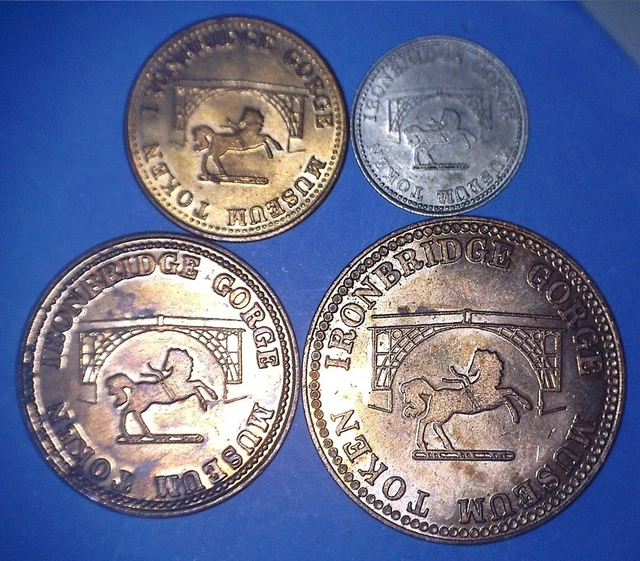 1987 Ironbridge Gorge Museum Complete Set (4) Tokens Illustrated - *22388655 🌈
