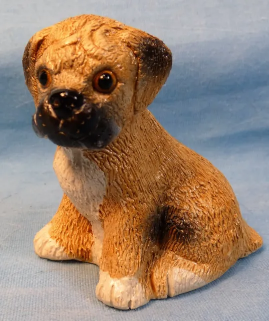 Puppy Dog Miniature Figurine Brown and Black
