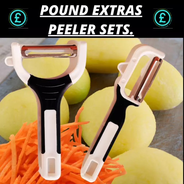 2PC Kitchen Peeler Slicer Set Fruit Vegetable Swivel Cutter Potato Peeling Tool