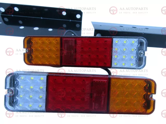 Universal Ute Tray back Trailer Led Tail Light Pair With Bracket & 2 Relays