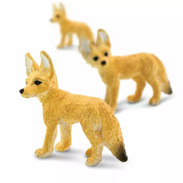 Safari Ltd Fennec Foxes Lot Of 25 Good Luck Minis! #100313! Tiny 1" Long! New!