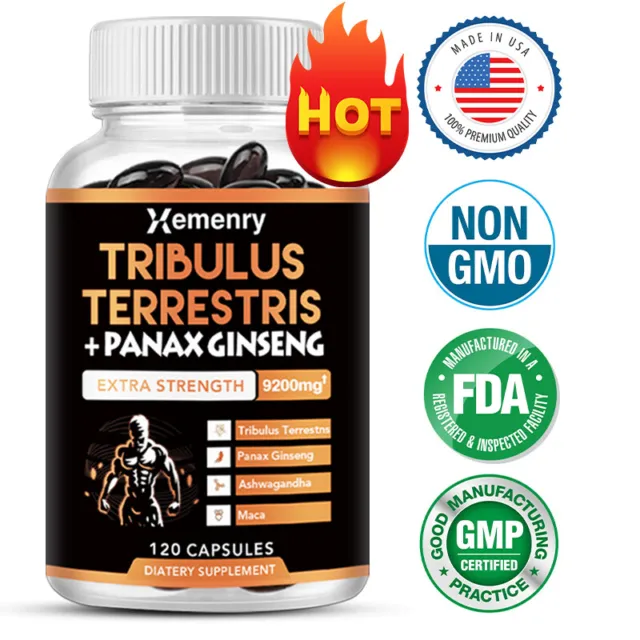Tribulus Terrestris - Maca, Ginseng - Testosterone Booster, Energy & Endurance
