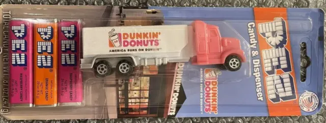 PEZ Candy Dunkin' Donuts Orange Cab Tractor Trailer Dispenser BRAND NEW UNOPENED