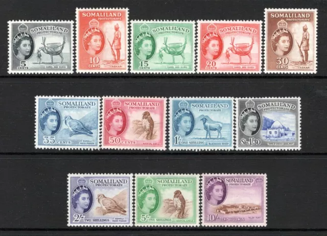 (681)     Somaliland Protectorate QE2 1953-58 Set SG137-148 LM/Mint