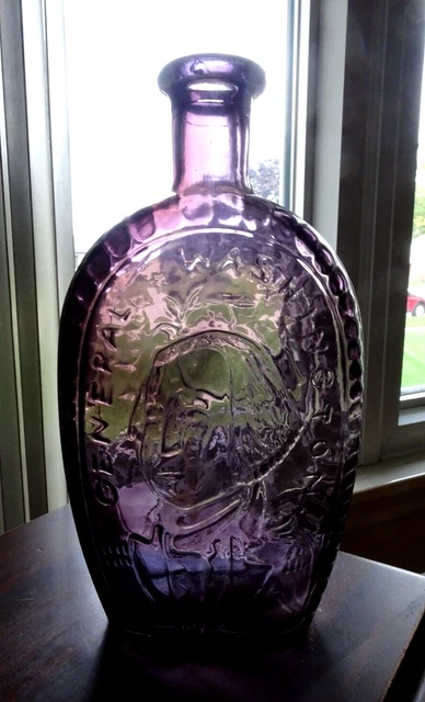 George Washington PURPLE Wheaton Bottle Eagle & Shield 8 3/4" Patriotic
