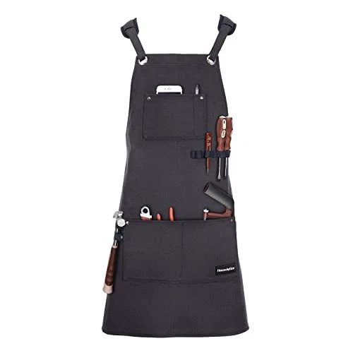 Tools Apron, Multipurpose Heavy Duty Waxed Canvas Waterproof Work Apron with