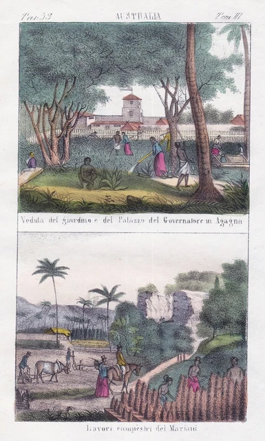 Mariana Islands Micronesia Pacific Ocean Hagatna Guam Island Litografía 1840
