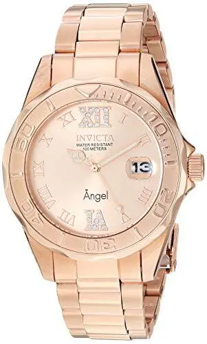 Invicta Angel Damenuhr Rosegold 38mm mit Juwelen Geschenke für Frauen Luxusuhr