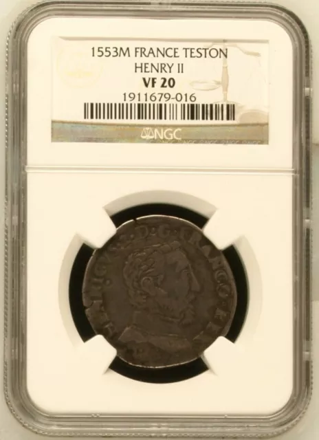 1553 M France Testone Henry II NGC VF 20