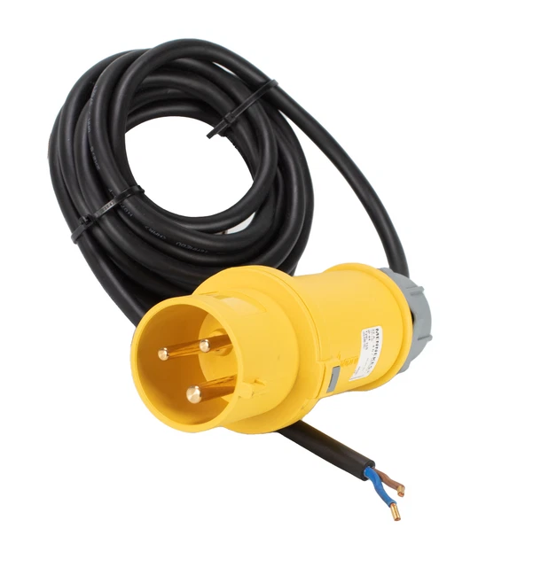 CEE-Stecker 32A 110/130V, 3-pol 4h H07RN-F 2x2,5mm² Starkstrom Kabel Baustelle