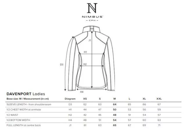 NIMBUS WOMEN'S DAVENPORT Jacket NB82F - Ladies Full Zipped Water ...