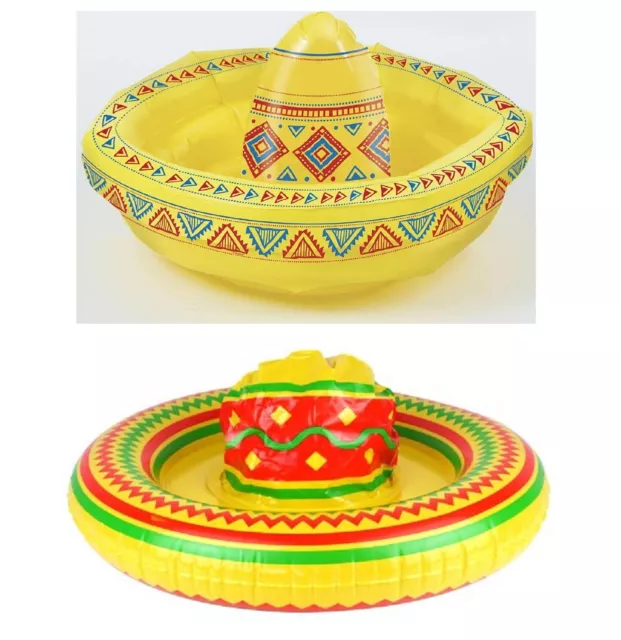 Childs Inflatable Blow Up Sombrero Toy 18 Inch Kids Fancy Dress Party Accessory